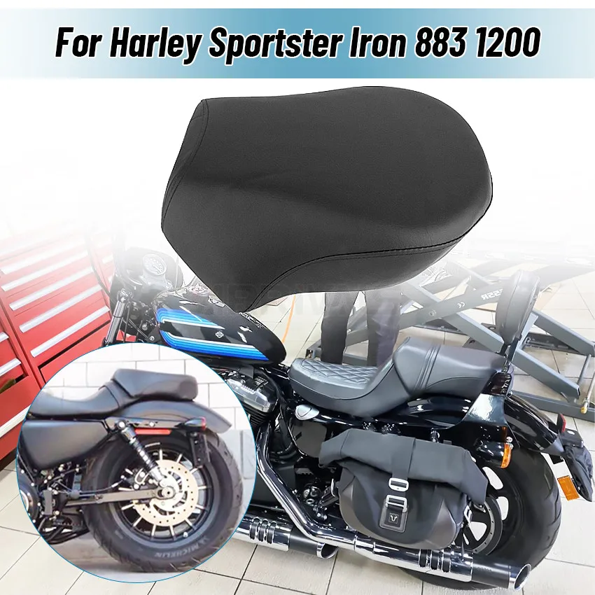 Кожаные Мотоциклетные черные чехлы для задних пассажирских сидений Harley Sportster XL 883