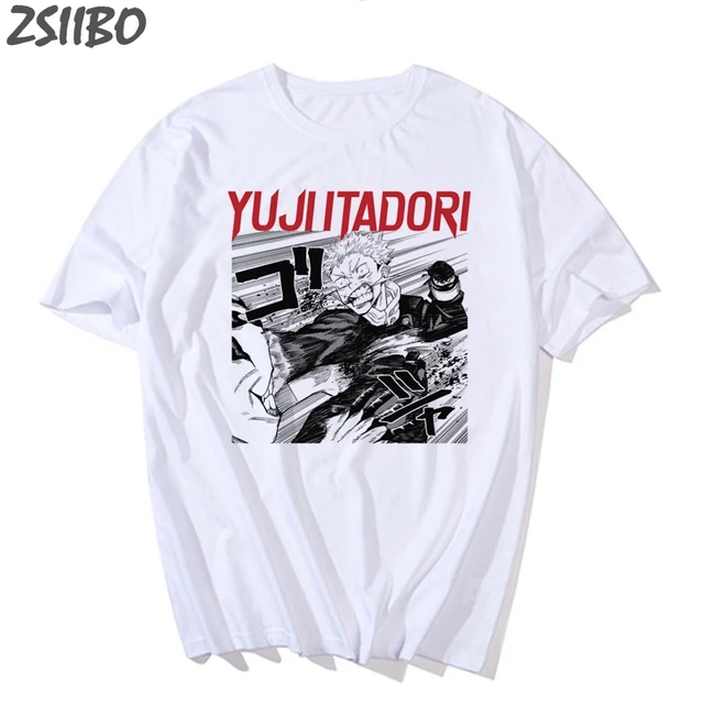 Harajuku Men's tshirt Jujutsu Kaisen Printed Unisex Short Sleeve T shirt Cool Cartoon Anime Casual T-shirt Male Streetwear Tops 5