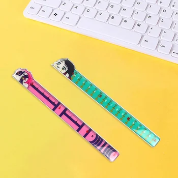 

1 Pcs Anime Demon Slayer: Kimetsu No Yaiba Kamado Tanjirou Cosplay Ruler Measuring Scale Students Cartoon Measure Ruler Gift