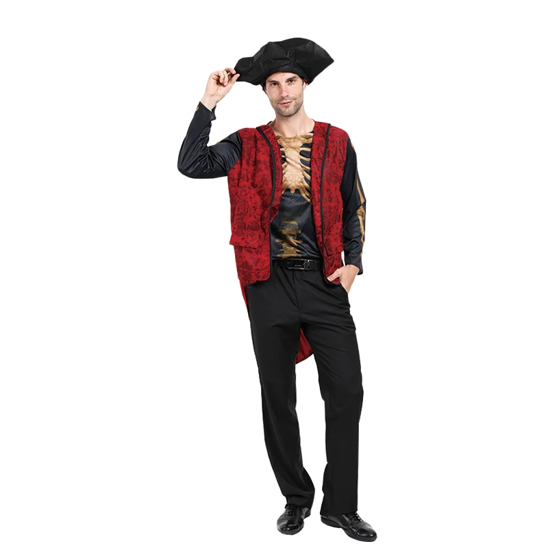 

Snailify Voodoo Doctor Men Costumes Pirate Skeleton Costume Halloween Costume For Adult Carnival Purim Cosplay