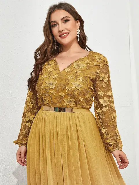 Toleen Oversize Plus Size Vestidos De Noite Das Mulheres 2022 Primavera  Inverno Grande Manga Longa Festa Festival Muçulmano Elegante Maxi Roupas - Vestidos  Plus Size - AliExpress