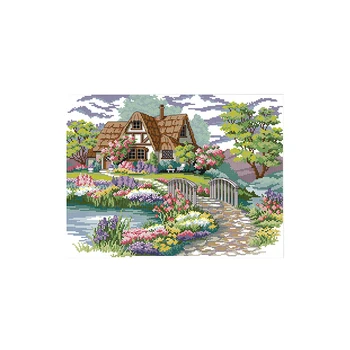 

Printed Cross Stitch Kits 11CT 21.6X16.9 Inch Cotton DIY Embroidery Starter Kits Easy Patterns Embroidery for Girls Crafts Stamp