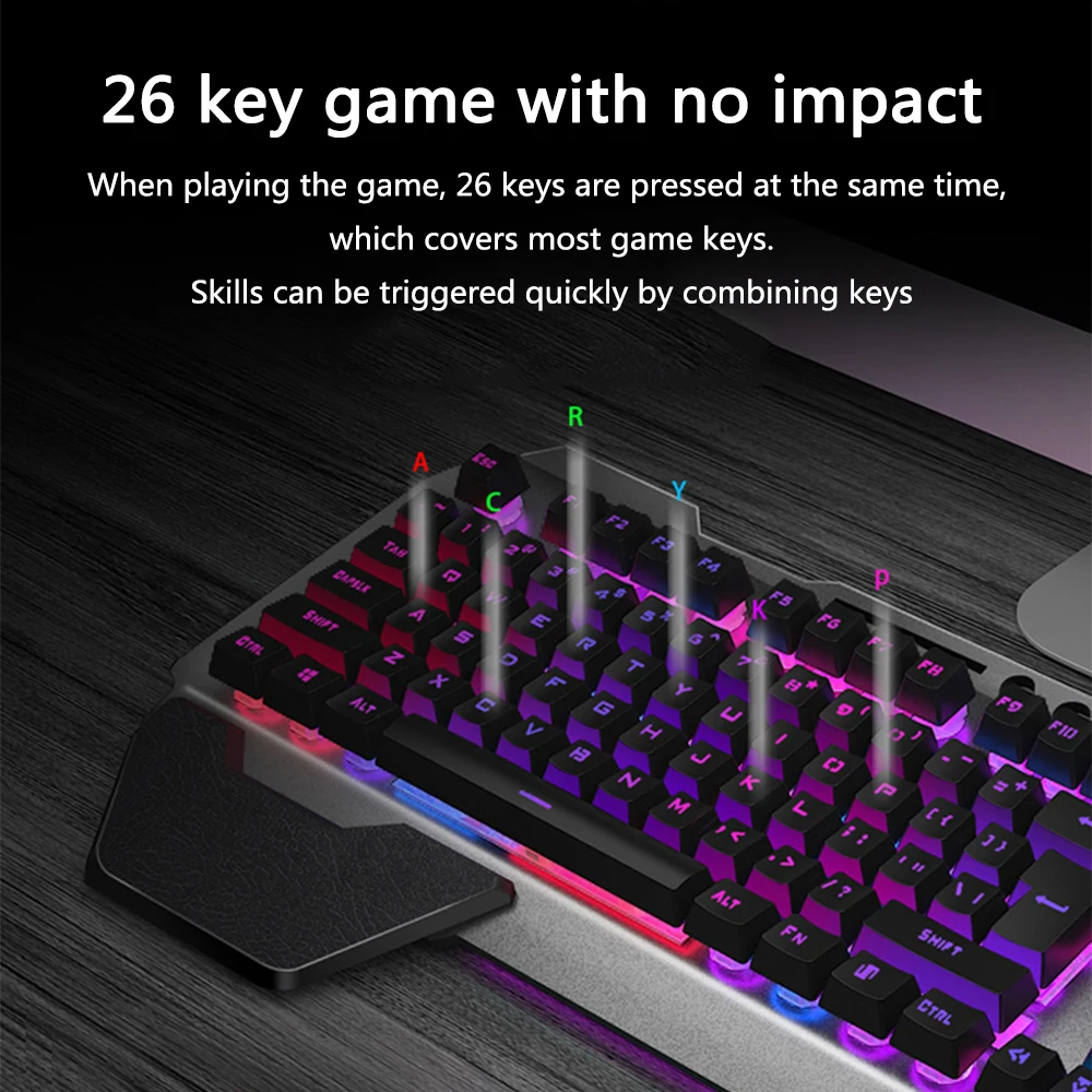 K680 перезаряжаемая Беспроводная игровая клавиатура и мышь набор RGB подсветка металлическая панель Водонепроницаемая игровая клавиатура оптическая мышь костюм