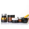 1pcs 5g/10g/15g/20g/30g/50g/60g Amber Glass Refillable Bottles Travel Face Cream Lotion Cosmetic Container Empty Makeup Jar Pot 6
