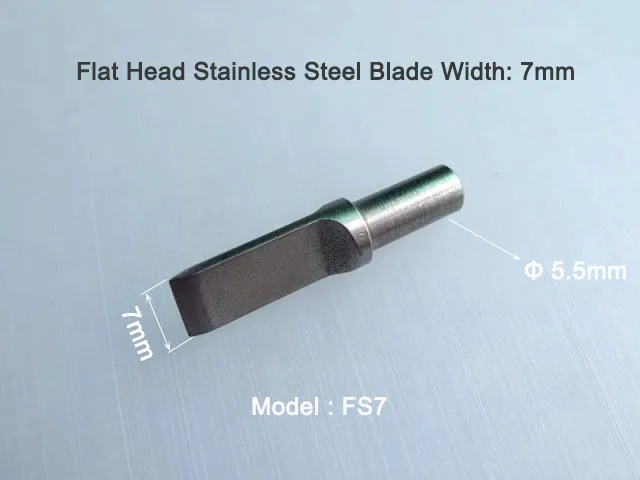 Лезвие из нержавеющей стали подходит для сплава двойной подшипник Ретро резьба Поворотный нож кожа ремесло инструмент DIY - Цвет: Flat 7mm