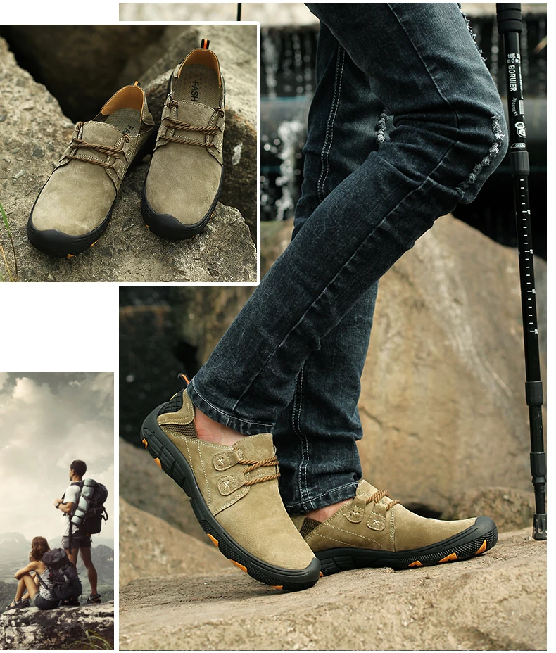 QZHSMY/Мужская походная обувь; мужские ботинки; дышащие износостойкие Сникерсы для сезона весна-осень; мужская легкая обувь на плоской подошве; большие размеры 38-48; Уличная обувь