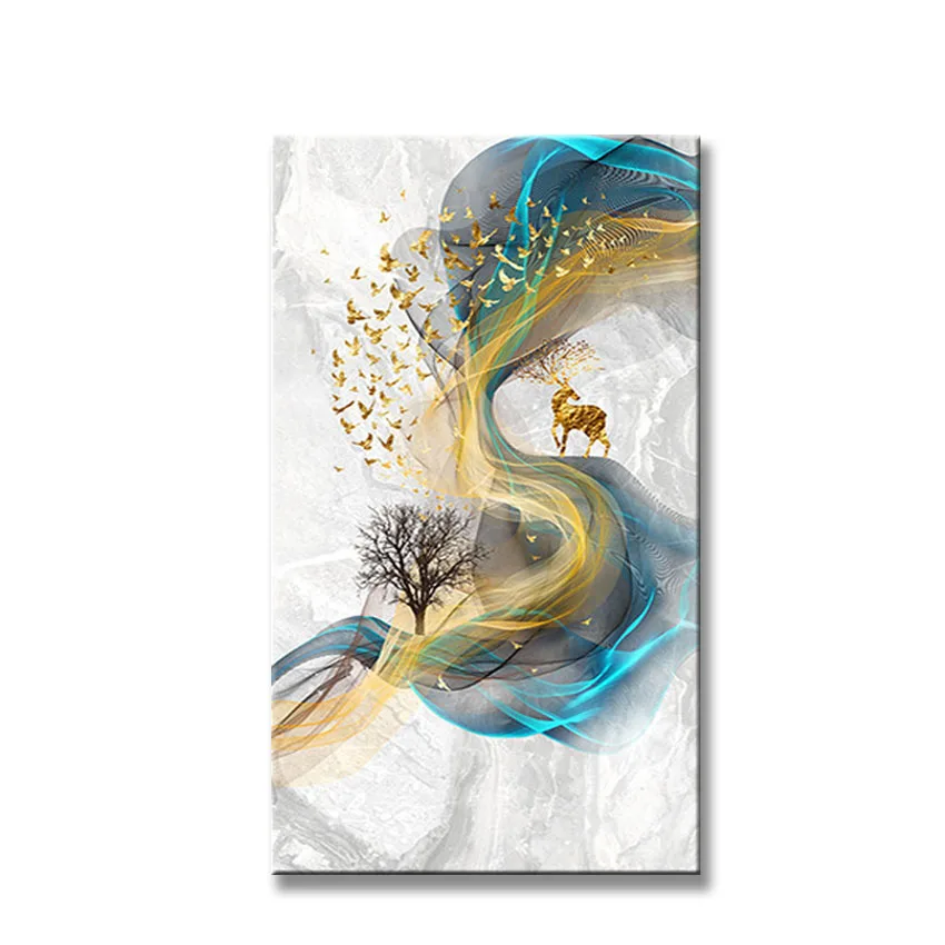 

Christmas decorations for home handmade abstract beautiful colorful feather oil painting wall art picture for bedroom unframed