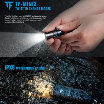 

MINI2 220Lm Keychain EDC Flashlights MINI USB Rechargeable Flash Light with Battery Small Perfect for Camping/Hiking/Hunting