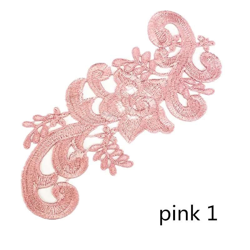 Pink 1 Zsbszc 10 шт. Вышивка Аппликация Свадебное кружево Аппликация Цветочный декор Мотив отделка Стильный DIY патч, аксессуары ткань патч DA65 - Цвет: Pink 1