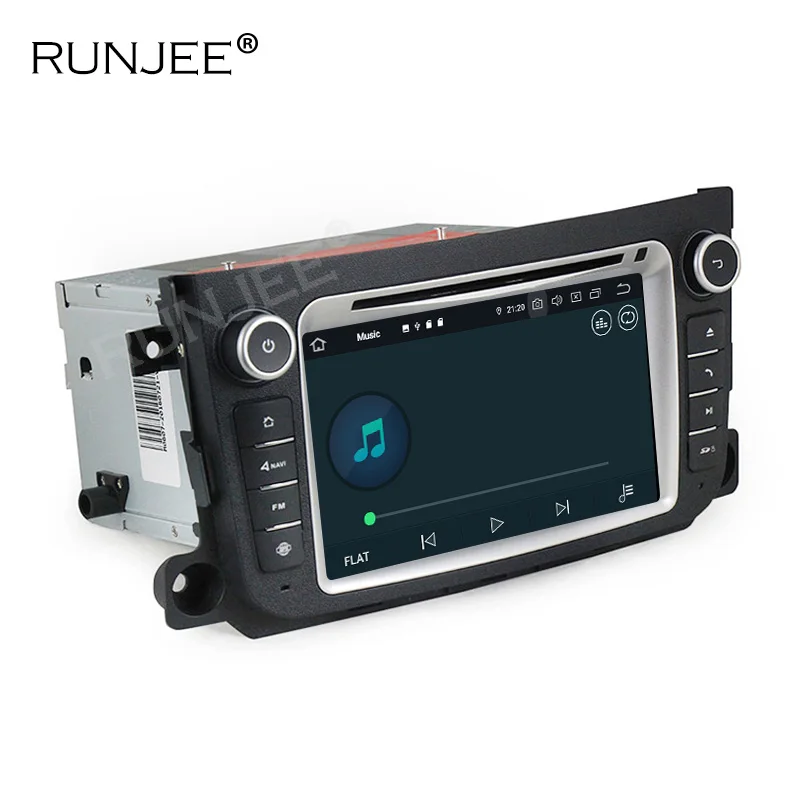 Best RUNJEE Android 9 4+64G IPS DSP Car DVD multimedia player For Mercedes Benz Smart Fortwo 2011-2014 dvd video output DAB 3