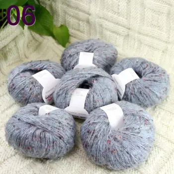 

Sale 6ballsX50gr Luxury Fluffy Soft NEW MOHAIR Shawls Hand Knit Crochet Yarn Light blue 06