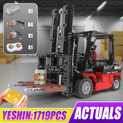 MOULD KING – blocs de construction pour enfants, 13106 MOC high tech APP RC ingénierie Mk II chariot élévateur chargeur électrique, jouets en briques 