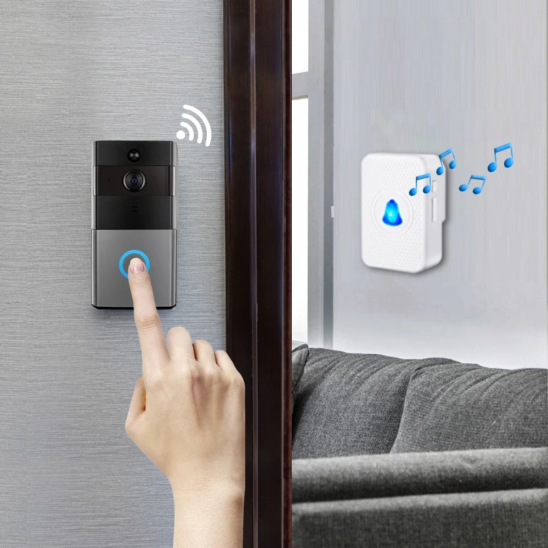 KERUI Wireless Door Bell Intercom Video Doorbell 1080P Security Camera Two-Way Audio Memory Card Smart Wifi Video Doorbell