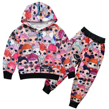 

Girls Clothing Sets LOL Surprise Children Fashion Active Jackets Zipper Coat And Pant Set Kids Clothing Autumn Sports Suit