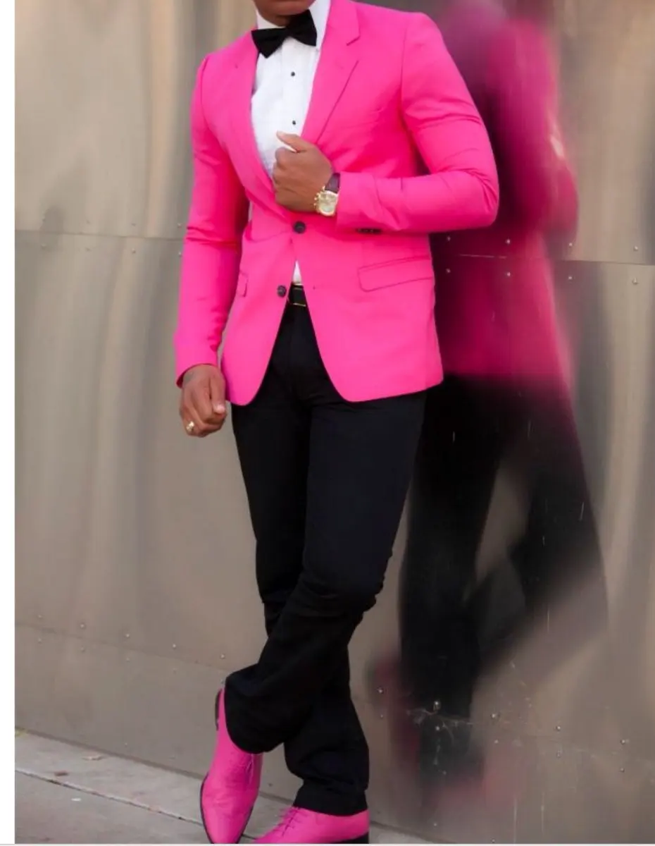 

2023, свадебные костюмы для жениха, смокинг для выпускного вечера, ярко-розовый стиль, индивидуальный пошив, лучшие мужские костюмы, смокинг для жениха (пиджак + брюки + галстук)