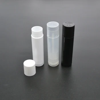 

3 pcs Clear Black White Empty lipstick Lip Balm Container Tube D0610 +Caps A4X2