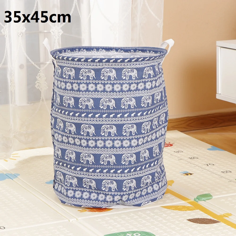 B6 35x45cm 1 шт. хлопковая льняная корзина для белья корзина для хранения грязной одежды корзина для хранения Складная корзина для хранения игрушек корзина для хранения одежды с ручками - Цвет: B6 35x45cm