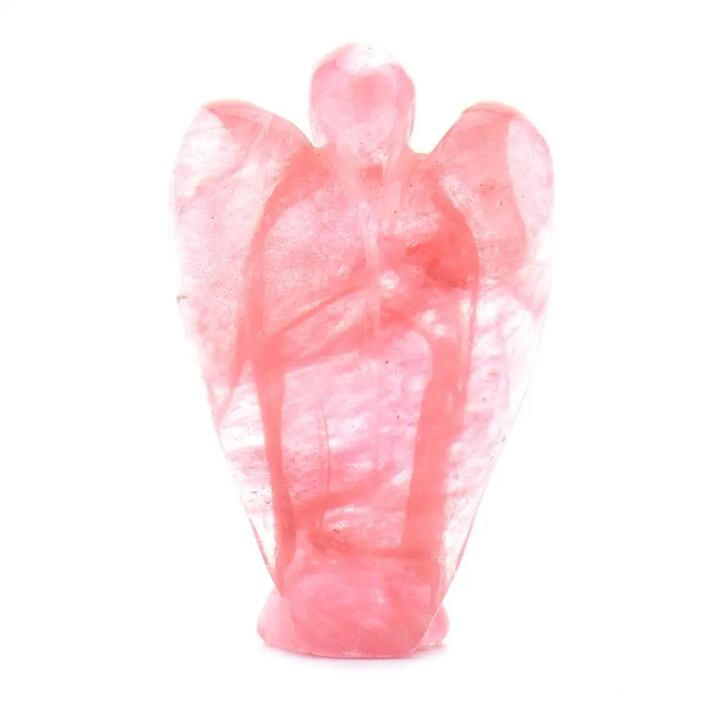 pink 02 3 типа Ангел форма Опалит кристалл камень Исцеление Рейки энергия драгоценный камень кулон фигурка подарок для украшения дома ремесло подарок - Цвет: pink 02