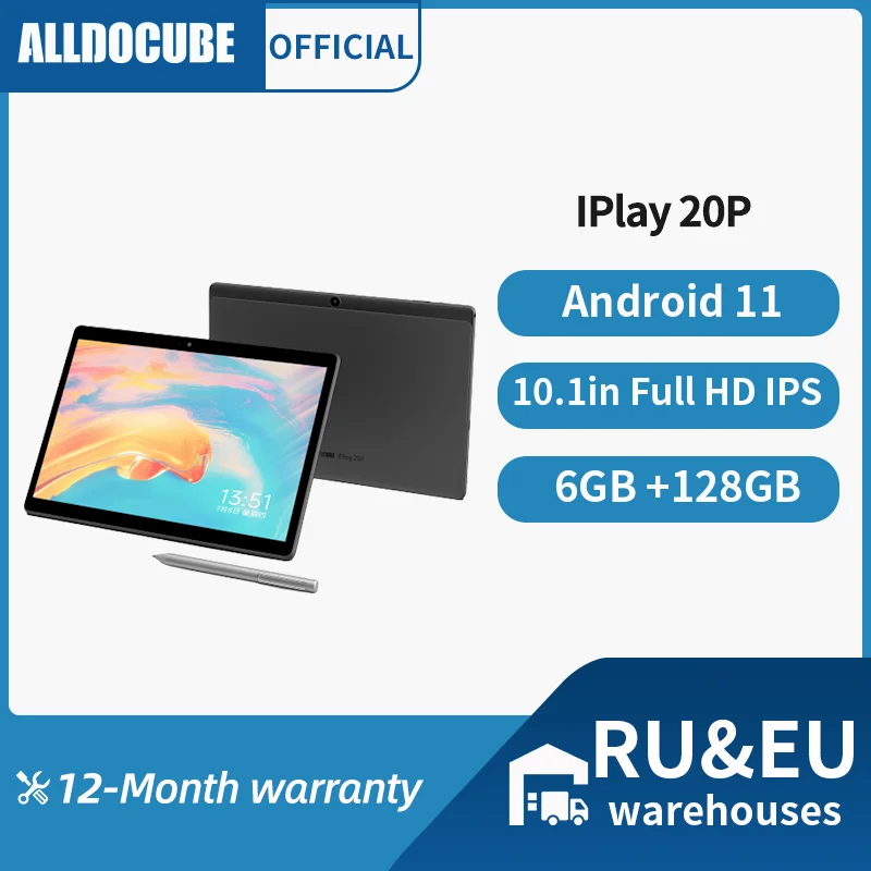 best tablet pc ALLDOCUBE iPlay 20P 10.1 inch Android 11 Tablet Octa Core 6GB Ram 128GB Rom 1920*1200 IPS Helio P60 4G LTE Phone call Tablet PC gaming tablet