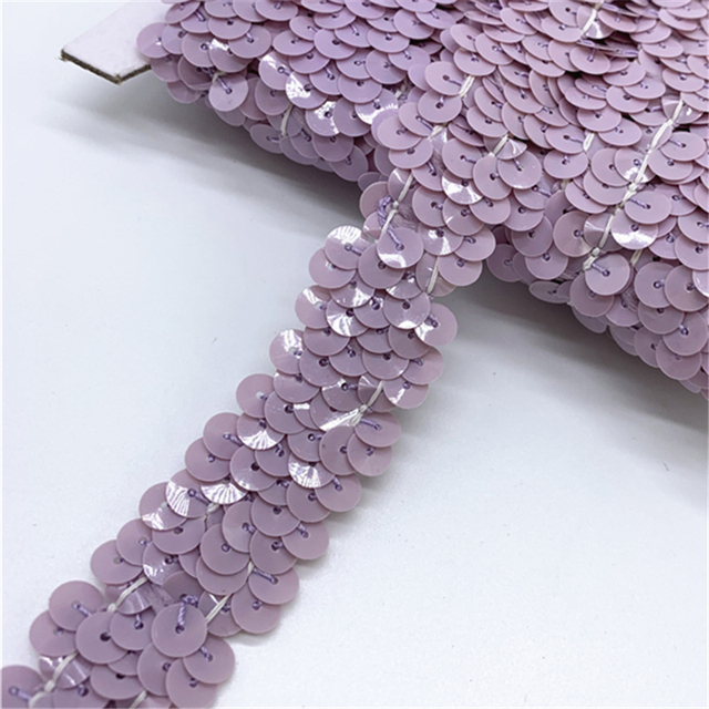 20mm Sequins Elastic Band Elastic Ribbon Lace Trim Sequin Sewing Fabric For Crafts Sewing Cloth Accessory Sequin Trim