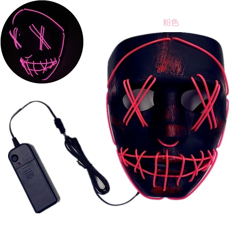 Светодиодная маска на Хэллоуин, вечерние светильник, веселые маски, светится в темноте, карнавальный костюм