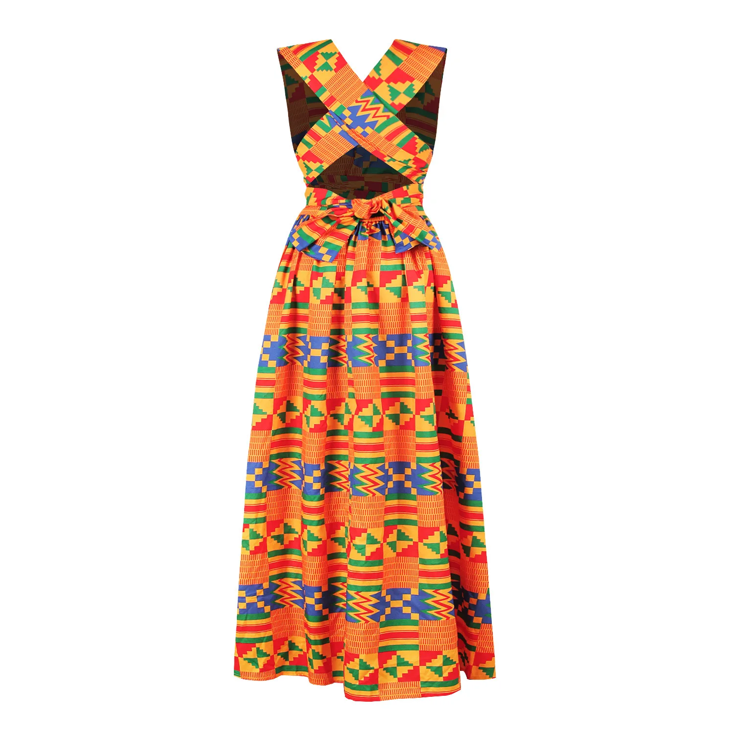 Longue robe africaine wax pour femmes 32