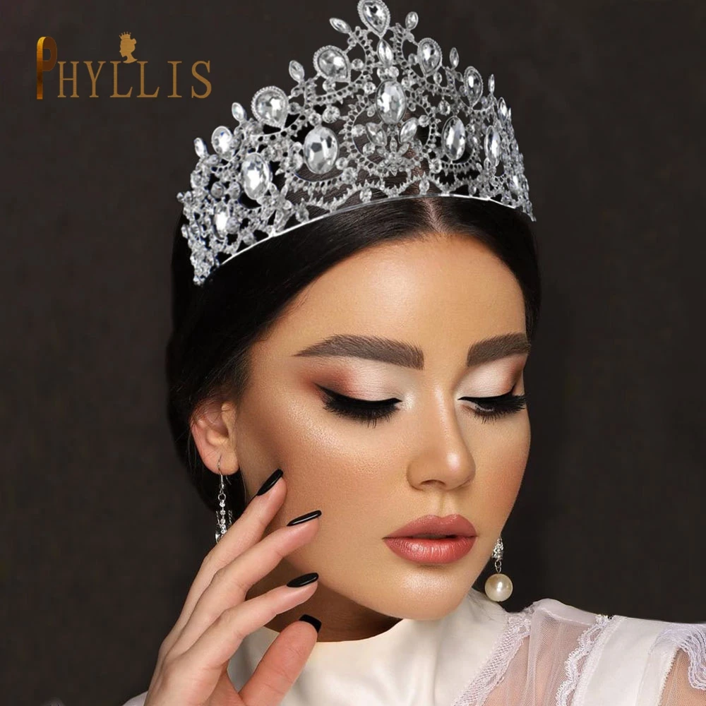 Rhinestone Wedding Hair Accessories Baroque Headpiece Crystal Bridal Tiaras and Crowns Hair Jewelry Set Pageant Diadems A44 hair accessory jewelry set jewelry accessories hair headdress bridal headwear hair band crown