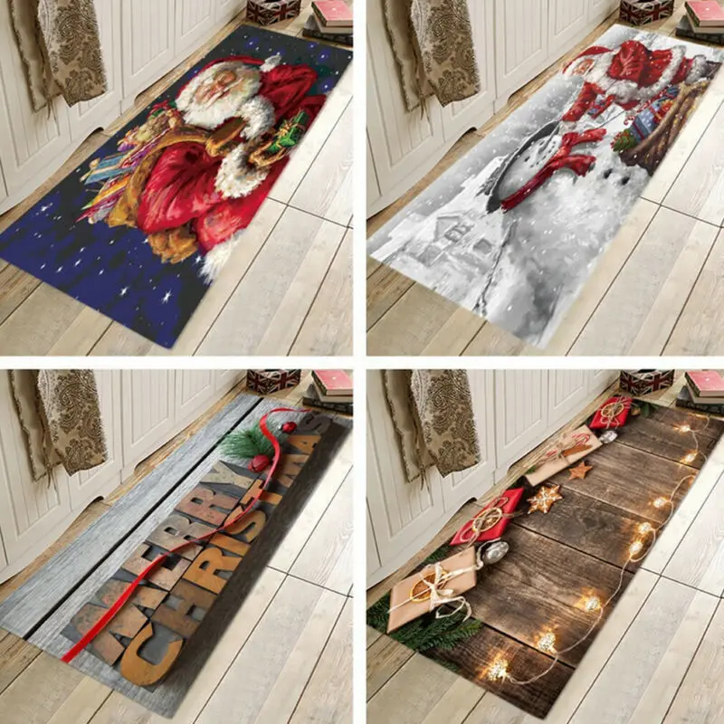Рождественский мягкий коврик для ванной комнаты, спальни и Рождества, нескользящий ковер 47x63
