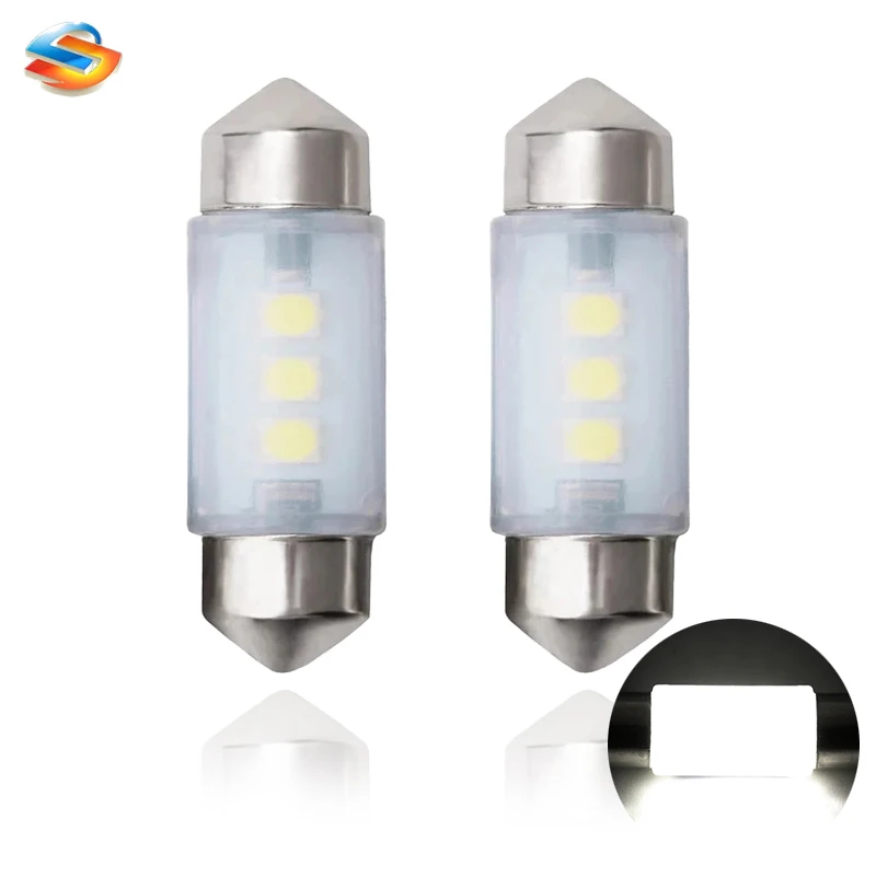 50pcs C5W 12V Festoon 31mm 36mm 39mm 41mm C10W LED Interior Light Bulb SMD 6000K White C5W LED