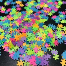 Головоломки формы неоновый микс головоломки ногтей Блеск для DIY декоративный гель боди-арт украшения Макияж ручной работы стаканы домашний декор из смолы