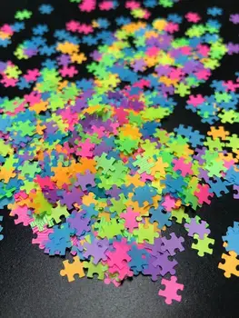 

Puzzles Shape Neon Mix Jigsaw Nail Glitter for DIY Decoration Gel Body Art Decorations Makeup Handwork Tumblers Home Resin Decor