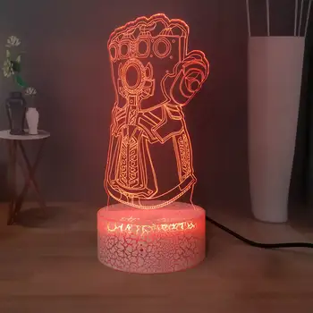 

Thanos RGB 7 colorful changing LED Night Light Infinity Gauntlet The Avengers 3D Visual Bedside Lamp Kids Marvel Holiday Light