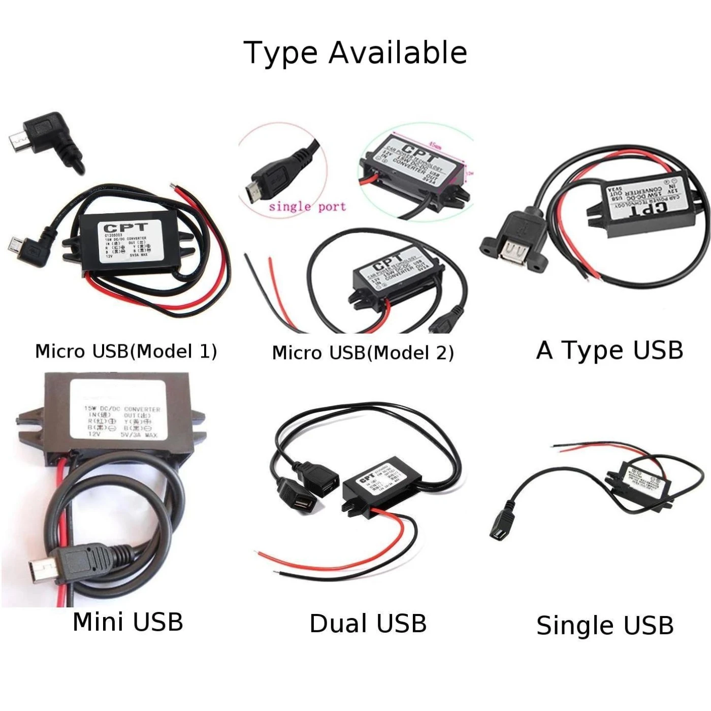 1 xпонижающий DC 12V до 5V 3A 15W DC мини/микро/двойной USB адаптер питания конвертер