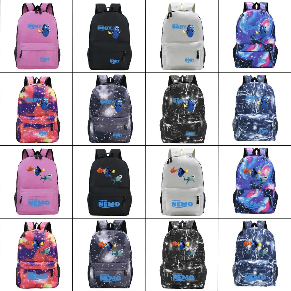 2021 New Disney Finding Nemo Printed School Bag Cartoon Pattern Student Backpack Travel Bag Computer Bag Kid Student School Bags