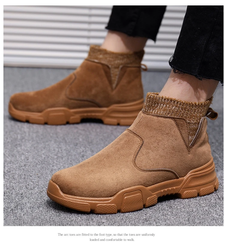 Г. Мужские зимние ботинки обувь с высоким берцем без застежки chaussure homme, нескользящая мужская обувь, большие размеры 46, Zapatos De Hombre