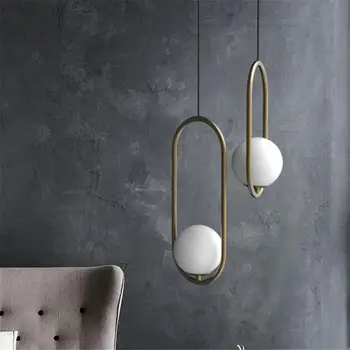 

Ball Pendant Lights Glod Lighting Luminaire Industriel Hanging Lamp Dining Room Kitchen Pendant Lamp LED Round Glass Modern E27