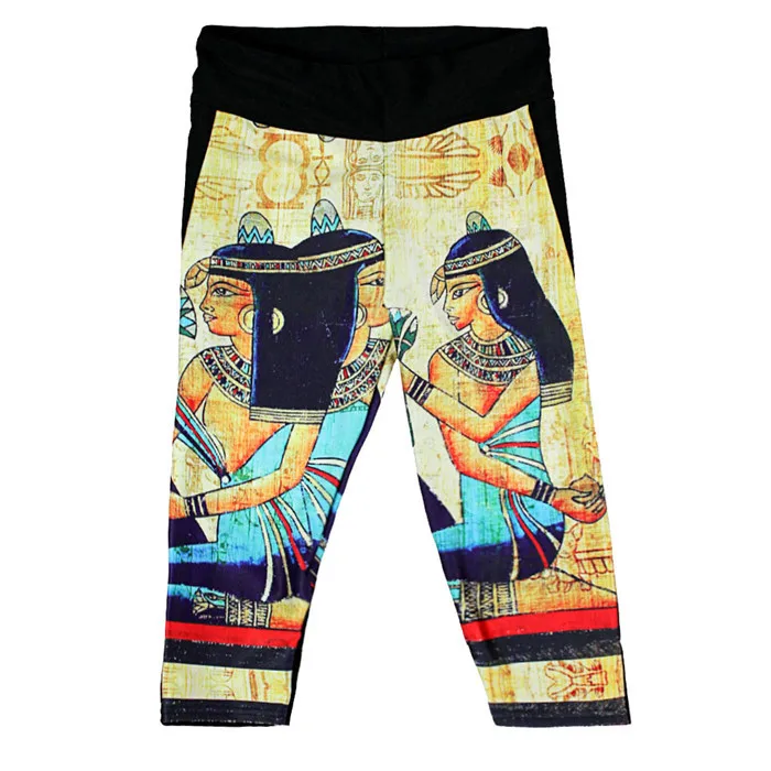 

New Style Fashion Digital Printing Egypt Cleopatra Buttock Lifting High-waisted 7 Points Sports WOMEN'S Pants Ty7slgs-1001