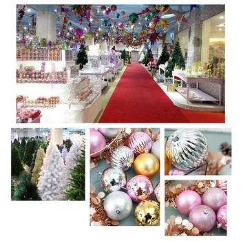 

34 Pcs 4cm Different Designed Hanging Balls Assorted Set Christmas Tree Ornament Party Xmas Decorations