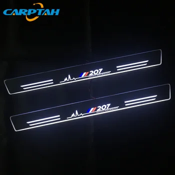 

CARPTAH 4PCS Moving LED Car Parts LED Door Sill Scuff Plate Pathway Dynamic Streamer light For Peugeot 207 2009 - 2013