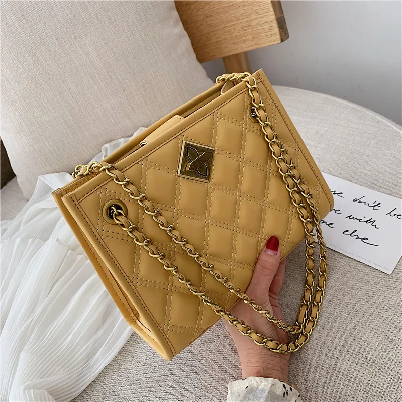 

Western Style Bag Women's 2019 New Style Korean-style Rhombus Chain Shoulder Bag Versitile Fashion Embroidery Shoulder Square Sl