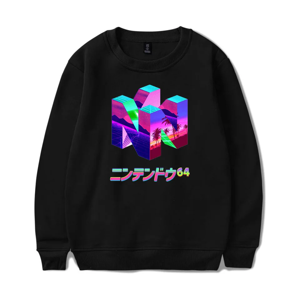 

Новый Модный классический игровой пуловер N64 с принтом, свитшот, костюм, толстовки, Харадзюку, толстовка большого размера, хип-хоп, уличная одежда