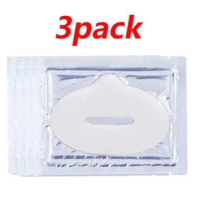 3Pack white Маска для губ, увлажняющая маска, кристаллическая коллагеновая маска для губ, патчи, гелевая маска для ухода за губами, усилитель - Цвет: 3Pack white