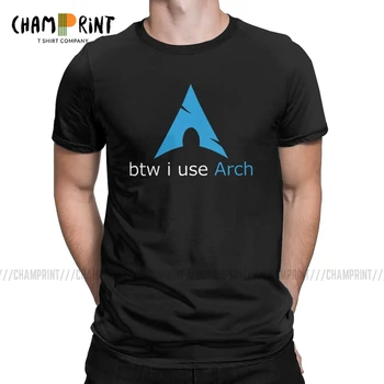 

Btw I Use Arch T-Shirt Men Programmer Computer Developer Geek Nerd Humor 100% Cotton Tee Shirt Crew Neck T Shirt Printed Clothes