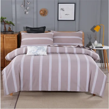

4pcs/lot Cotton Duvet Cover Sets Simple Style Pillowcase Bed Sheet Muti-types Household Fashion Striped Bedding Set