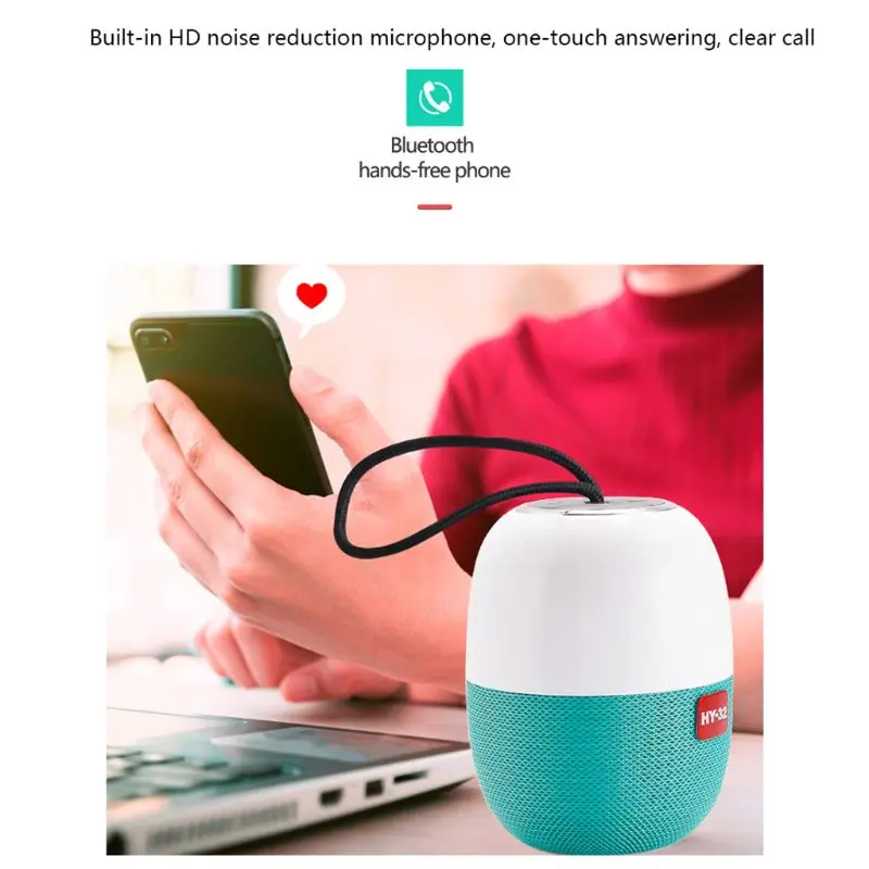HY32 Handheld Bluetooth Speaker Wireless Bass Sound Stereo Subwoofer TF Card AUX