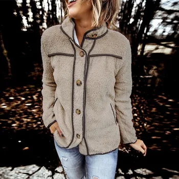 

Autumn 2020 New Women Faux wool Jacket Casual Loose Soft Fashion Warm Windproof Coat Female loose plush Jacket Outerwear#2