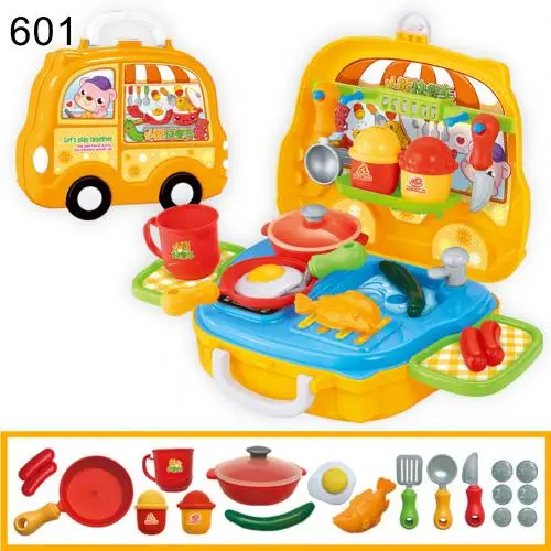 Портативный для чемоданов макияж еда грузовик кухонный набор ролевые игры Детская игрушка пищевой реквизит и другие аксессуары яркие цвета - Цвет: 601