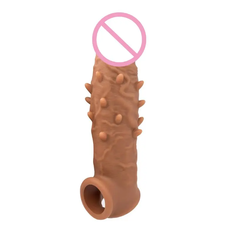 

Silicone penile Condom Expander Male Chastity Toys Lengthen Cock Sleeves Dick Socks Reusable Condoms