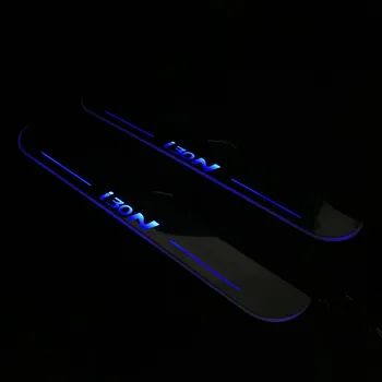 

RQXR led stainless steel overlay acrylic door scuff for Hyundai i30N moving door sill plate lining decorative light,2pcs