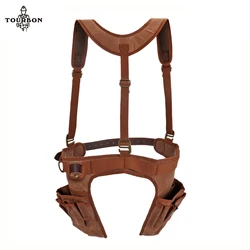Tourbon Cinturón de herramientas de carpintero con tirantes, accesorio acolchado de malla de refrigeración, aparejo, delantal combinado de electricista, bolsa para martillo de herramientas